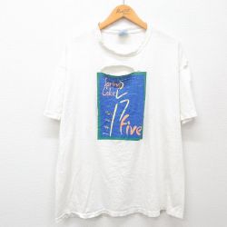 XL★古着 ヘインズ Hanes 半袖 ビンテージ Tシャツ メンズ 90年代 90s スプリングレイク ボロ 大きいサイズ コットン クルーネック USA製 白 ホワイト 24may15 中古
