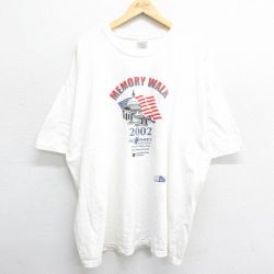 【50%OFF】XL★古着 半袖 ビンテージ Tシャツ メンズ 00年代 00s MEMORY WALK 星条旗 企業広告 大きいサイズ コットン クルーネック 白 ホワイト 24may15 中古