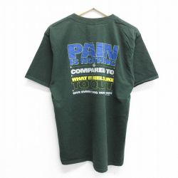 【50%OFF】00s 半袖Tシャツ PAIN IS NOTHING グリーン L | 古着