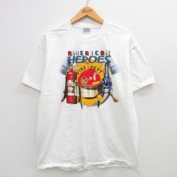 ヘインズ 00s 半袖Tシャツ 消防署 ホワイト XL | 古着