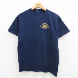 L★古着 半袖 ビンテージ Tシャツ メンズ 00年代 00s CANANDAIGUA クルーネック 紺 ネイビー 24may18 中古