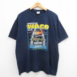 00s 半袖Tシャツ 航空機 ネイビー XL | 古着