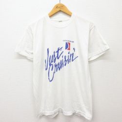 L★古着 スクリーンスターズ 半袖 ビンテージ Tシャツ メンズ 80年代 80s Just Cruisin クルーネック USA製 白 ホワイト 24may20 中古