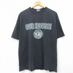 XL★古着 半袖 ビンテージ Tシャツ メンズ 00年代 00s ミシガンステートスパルタンズ バスケットボール 大きいサイズ コットン クルーネック 黒 ブラック 24may23 中古