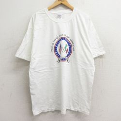 【50%OFF】XL★古着 半袖 ビンテージ Tシャツ メンズ 00年代 00s 星条旗 イタリア 大きいサイズ コットン クルーネック 白 ホワイト 24jun05 中古
