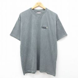 XL★古着 半袖 ビンテージ Tシャツ メンズ 00年代 00s ワンポイントロゴ コットン クルーネック USA製 濃緑 グリーン 24jun10 中古