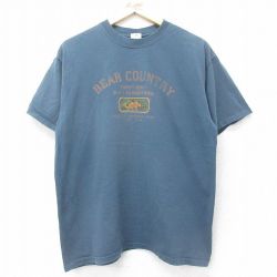 【50%OFF】L★古着 半袖 ビンテージ Tシャツ メンズ 00年代 00s BEAR COUNTRY コットン クルーネック 紺 ネイビー 24jun11 中古