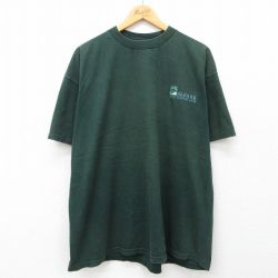 XL★古着 半袖 ビンテージ Tシャツ メンズ 00年代 00s アラスカ シカ 大きいサイズ コットン クルーネック 緑 グリーン 24jun11 中古