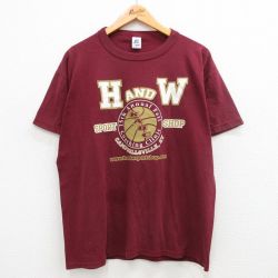XL★古着 ラッセル 半袖 ビンテージ Tシャツ メンズ 00年代 00s SPORTSHOP クルーネック エンジ 24jun12 中古
