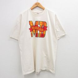XL★古着 ヘインズ Hanes 半袖 ビンテージ Tシャツ メンズ 00年代 00s メリーランド コットン クルーネック 生成り 24jun13 中古