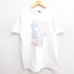 L★古着 フルーツオブザルーム 半袖 ビンテージ Tシャツ メンズ 00年代 00s サッカー コットン クルーネック 白 ホワイト 24jun13 中古