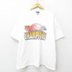 XL★古着 半袖 ビンテージ Tシャツ メンズ 00年代 00s バスケットボール 大きいサイズ コットン クルーネック 白 ホワイト 24jun14 中古