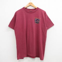 90s 半袖Tシャツ テキサス バーガンディボーダー XL | 古着