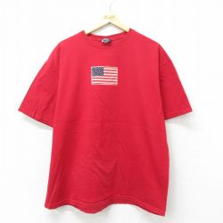 ランズエンド 00s 半袖Tシャツ 星条旗 レッド XL | 古着