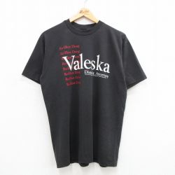 L★古着 ヘインズ Hanes 半袖 ビンテージ Tシャツ メンズ 90年代 90s Valeska クルーネック USA製 黒 ブラック 24jun21 中古