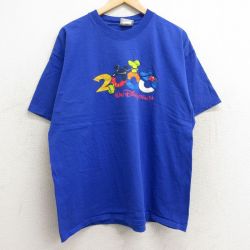 【20%OFF】XL★古着 半袖 ビンテージ Tシャツ メンズ 00年代 00s ディズニー DISNEY 大きいサイズ コットン クルーネック カナダ製 青 ブルー 24jun21 中古