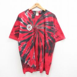 XL★古着 半袖 ビンテージ Tシャツ メンズ 00年代 00s ウィスコンシン グレイトフルレッド コカコーラ 大きいサイズ コットン クルーネック 赤他 レッド タイダイ 24jun22 中古
