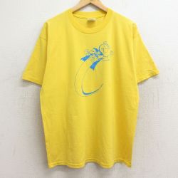 00s 半袖Tシャツ 時計肉球 イエロー XL | 古着