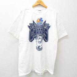 XL★古着 半袖 ビンテージ Tシャツ メンズ 90年代 90s コネチカット ハスキーズ 大きいサイズ コットン クルーネック 白 ホワイト 24jun27 中古