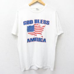 ヘインズ 00s 半袖Tシャツ 星条旗 ホワイト L | 古着