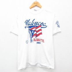 L★古着 ヘインズ Hanes 半袖 ビンテージ Tシャツ メンズ 00年代 00s ヤブコア 野球ボール クルーネック 白 ホワイト 24jul01 中古
