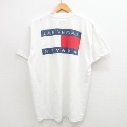 L★古着 半袖 ビンテージ Tシャツ メンズ 90年代 90s ラスベガス ネバダ 胸ポケット付き クルーネック USA製 白 ホワイト 24jul01 中古