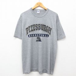 XL★古着 ラッセル 半袖 ビンテージ Tシャツ メンズ 00年代 00s ピッツバーグパンサーズ バスケットボール クルーネック グレー 霜降り 24jul01 中古