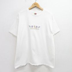【50%OFF】XL★古着 フルーツオブザルーム 半袖 ビンテージ Tシャツ メンズ 00年代 00s 貝殻 マートルビーチ 刺繍 コットン クルーネック 白 ホワイト 24jul05 中古