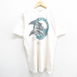 90s 半袖Tシャツ イルカ 生成り L | 古着