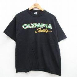 XL★古着 半袖 ビンテージ Tシャツ メンズ 00年代 00s オリンピア コットン クルーネック 黒 ブラック 24jul06 中古