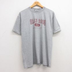 XL★古着 半袖 ビンテージ Tシャツ メンズ 00年代 00s GRAD クルーネック グレー 霜降り 24jul09 中古