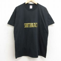 L★古着 ジャージーズ 半袖 ビンテージ Tシャツ メンズ 90年代 90s サウスビーチ クルーネック USA製 黒 ブラック 24jul09 中古