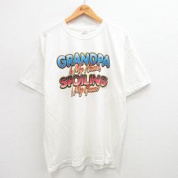 XL★古着 ヘインズ Hanes 半袖 ビンテージ Tシャツ メンズ 00年代 00s GRANDPA 大きいサイズ クルーネック 白 ホワイト 24jul11 中古
