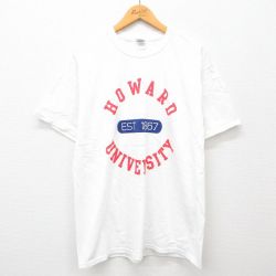 XL★古着 半袖 ビンテージ Tシャツ メンズ 00年代 00s ハワード 大学 コットン クルーネック 白 ホワイト 24jul11 中古