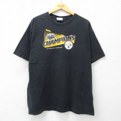 リーボック 00s 半袖Tシャツ NFL ピッツバーグスティーラーズ ブラック XL | 古着