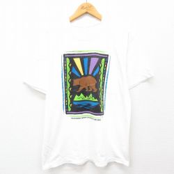 00s 半袖Tシャツ クマ ホワイト L | 古着