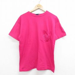 90s 半袖Tシャツ 胸ポケット付き ピンク L | 古着