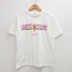 L★古着 半袖 ビンテージ Tシャツ メンズ 00年代 00s シーポートヴィレッジ コットン クルーネック 白 ホワイト 24jul19 中古