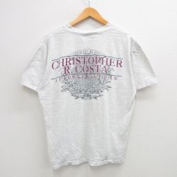 XL★古着 オニータ ONEITA 半袖 ビンテージ Tシャツ メンズ 90年代 90s COSTA 大きいサイズ コットン クルーネック USA製 薄グレー 霜降り 24jul22 中古