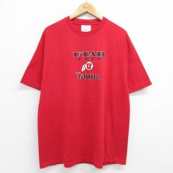 00s 半袖Tシャツ ユタユーツフットボール レッド XL | 古着