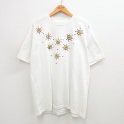XL★古着 半袖 ビンテージ Tシャツ メンズ 90年代 90s 大きいサイズ クルーネック USA製 白 ホワイト 24jul22 中古