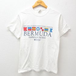 【50%OFF】M★古着 ヘインズ Hanes 半袖 ビンテージ Tシャツ メンズ 00年代 00s バミューダ ニューヨーク コットン クルーネック 白 ホワイト 24jul22 中古