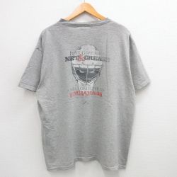 XL★古着 半袖 ビンテージ Tシャツ メンズ 90年代 90s ヘルメット EMBARASS 大きいサイズ クルーネック USA製 グレー 霜降り 24jul22 中古