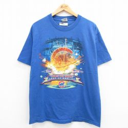 L★古着 半袖 ビンテージ Tシャツ メンズ 00年代 00s MLB シカゴベアーズ コットン クルーネック 青 ブルー メジャーリーグ ベースボール 野球 24jul23 中古