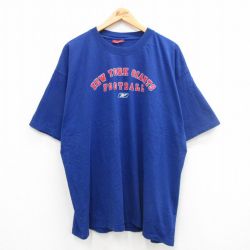 XL★古着 半袖 ビンテージ Tシャツ メンズ 00年代 00s NFL ニューヨークジャイアンツ 大きいサイズ クルーネック 紺 ネイビー アメフト スーパーボウル 24jul23 中古