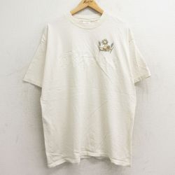 XL★古着 TULTEX 半袖 ビンテージ Tシャツ メンズ 90年代 90s カンザス コットン クルーネック 生成り 24jul24 中古