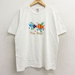 ジャージーズ 90s 半袖Tシャツ 魚刺繍 ホワイト L | 古着