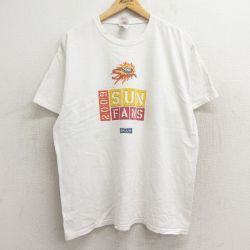 XL★古着 フルーツオブザルーム 半袖 ビンテージ Tシャツ メンズ 00年代 00s バスケットボール SUN FANS コットン クルーネック 白 ホワイト 24jul25 中古