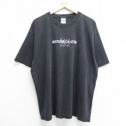 XL★古着 半袖 ビンテージ Tシャツ メンズ 00年代 00s メテオクレーター アリゾナ 刺繍 大きいサイズ コットン クルーネック 黒 ブラック 24jul26 中古