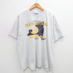 チャンピオン 00s 半袖Tシャツ ソフトボールチャンピオンシップ グレー XL | 古着